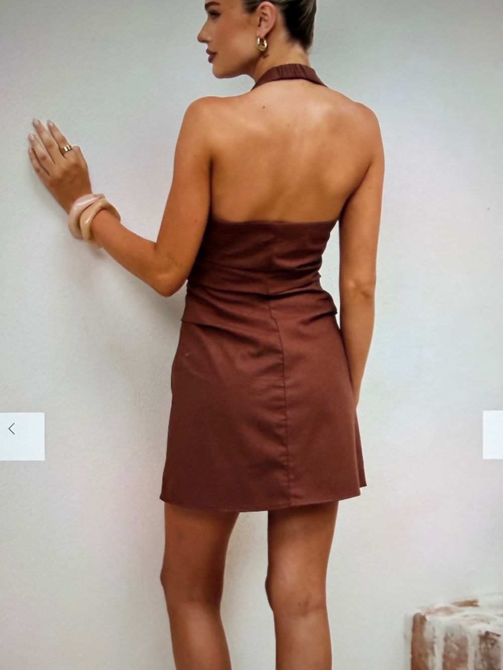 Billy J Kayden Mini Halter Dress - Chocolate